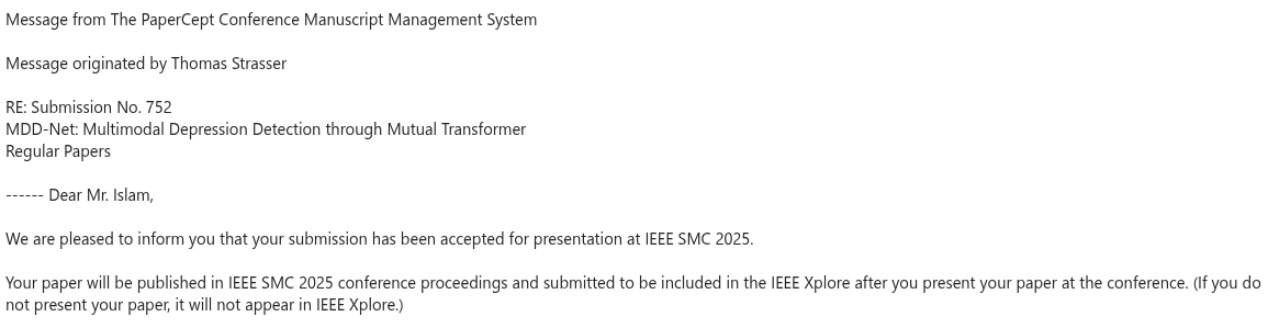 SMC 2025 Acceptance for MDD-Net
